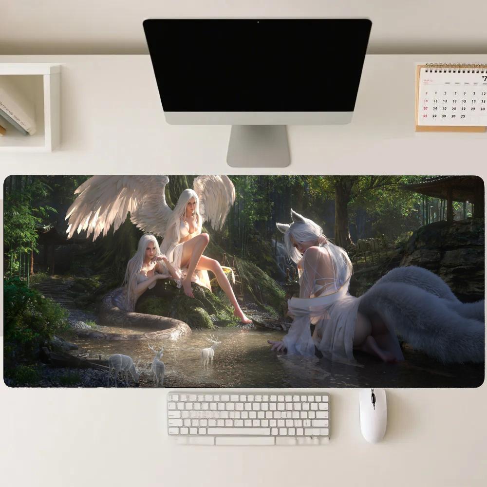 Gaming Accessories Pc Setup - Forest girl Gamingmatten Verlengde pad Pc-accessoires