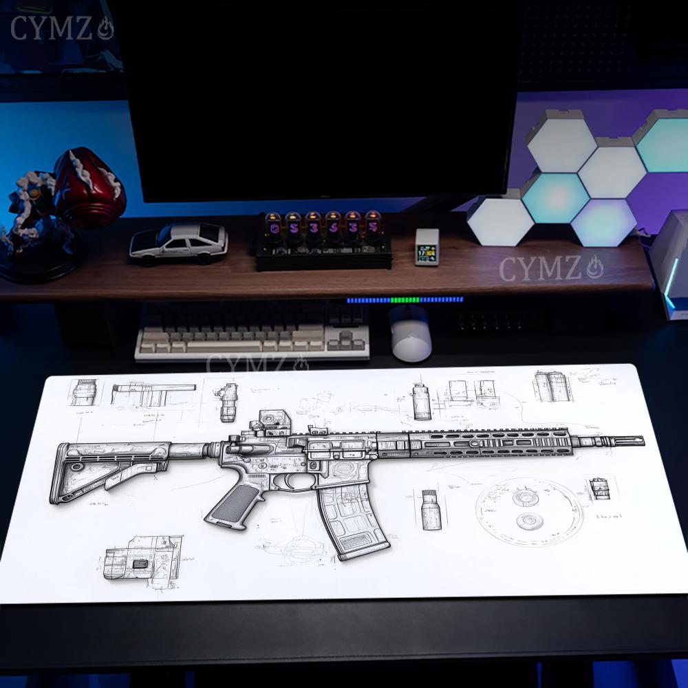 Gaming Accessories Drawing - AR Rifle en onderdelen tekeningen Grote