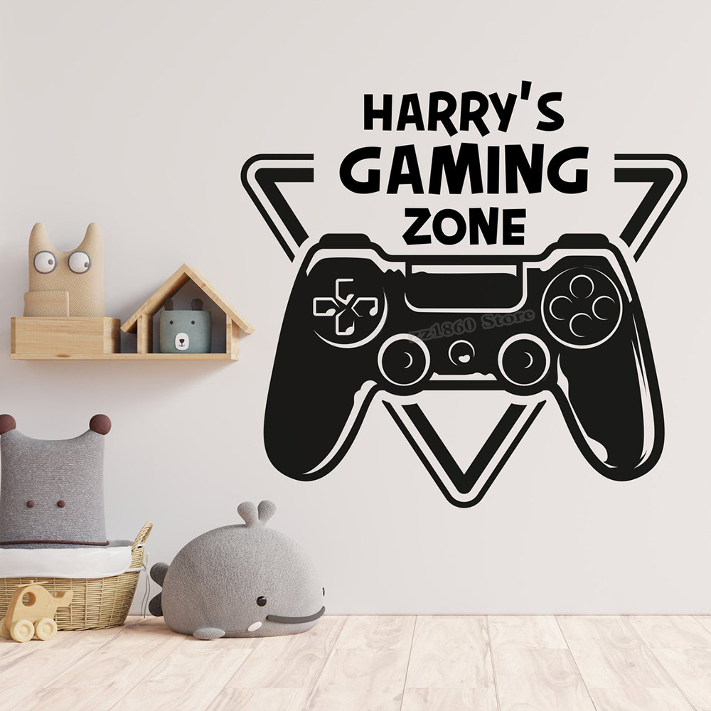 Gaming Accessories Wall - Custom Naam Gaming Zone Muurtattoo Gamer