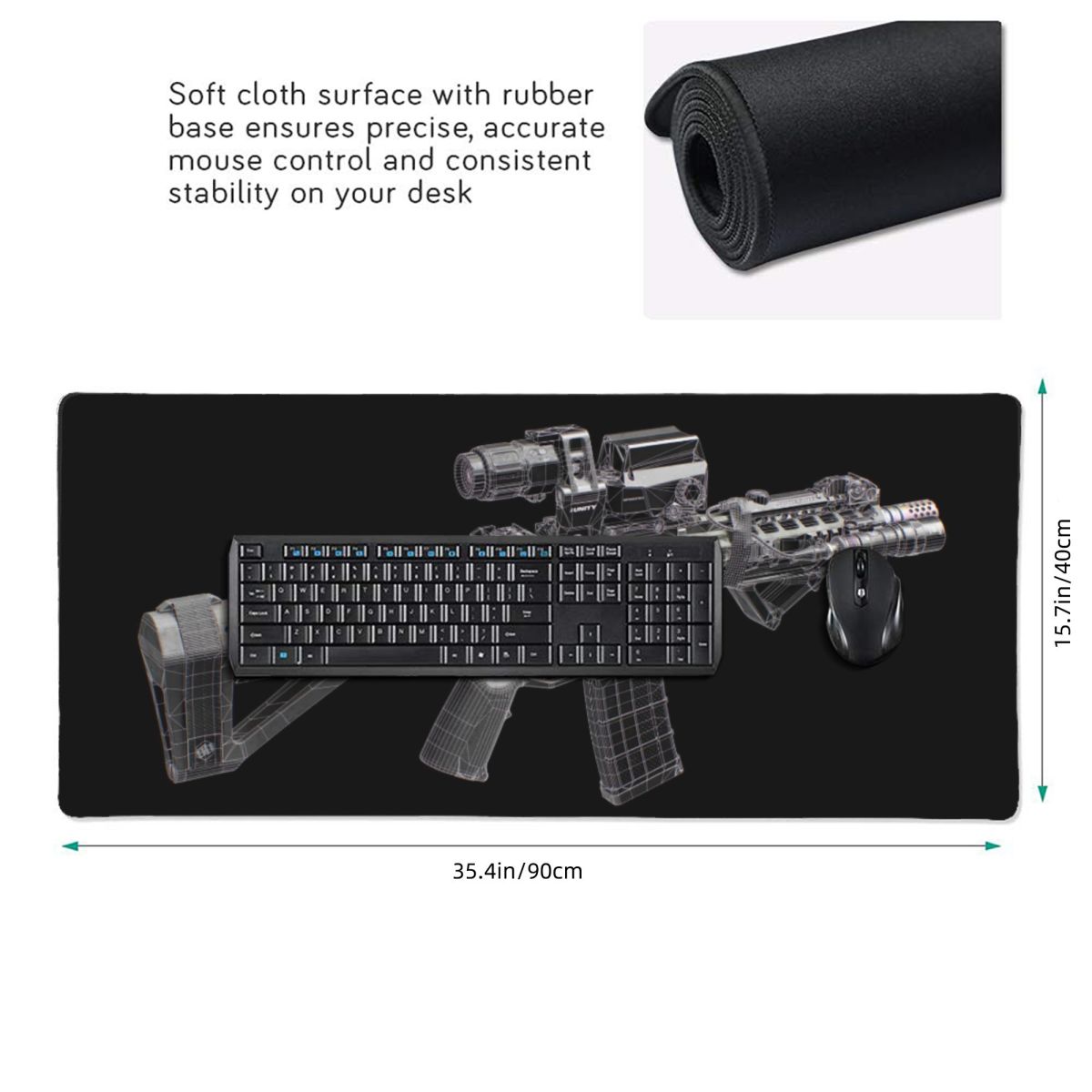 Grote muismat Gun Mechanische  - Gaming Accessories Drawing recensie en prijs